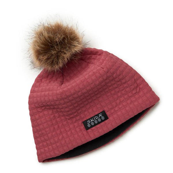 Chateau Fleece-Lined Pom Hat - Shiraz