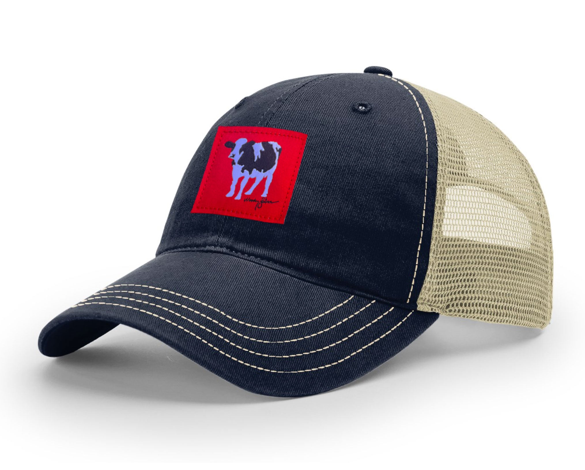 Rubin Cow Trucker Hat (Navy/Khaki)