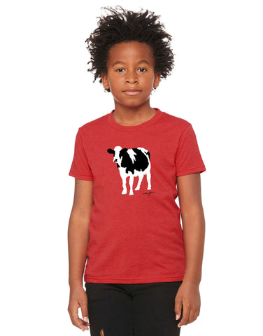 Rubin Cow Youth T-Shirt (Heather Red)