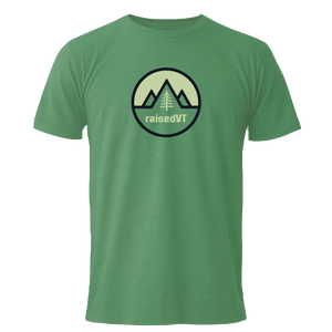 raisedVT Vermont State Badge Men's T-Shirt (Green)