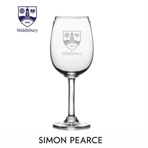 Woodstock Red Wine Glass - Middlebury Shield