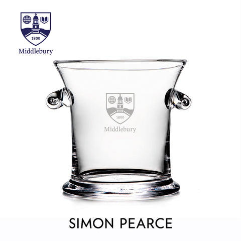 Norwich Large Glass Ice Bucket - Middlebury Shield