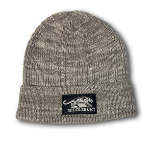 Middlebury Panther Cable Knit Beanie (grey)