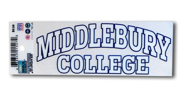 Middlebury College Static Cling Window Decal (white/navy)