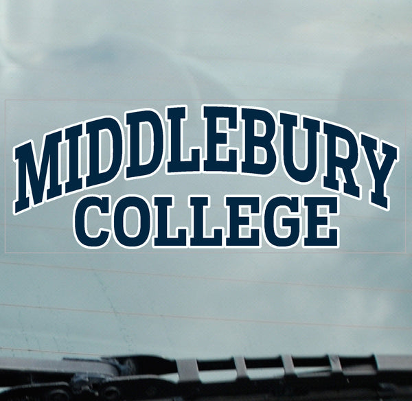 Middlebury College Static Cling Window Decal (navy/white)