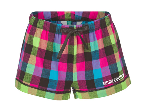 Women's Middlebury Flannel Shorts (Neon Colors)