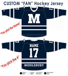 Full Custom Middlebury Hockey Jerseys (ADULT AWAY-NAVY)