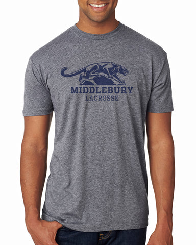 Middlebury Panther Lacrosse T-Shirt (grey-triblend)