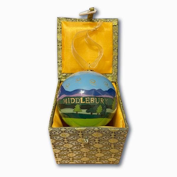 Middlebury Hand-Painted Glass Ornament