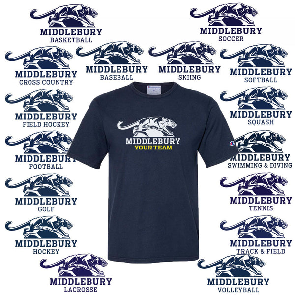 Youth Middlebury Panther Team T-Shirt (100% Cotton)