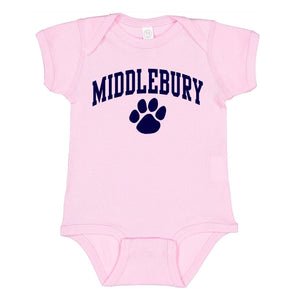 Middlebury Paw Onesie (pink)