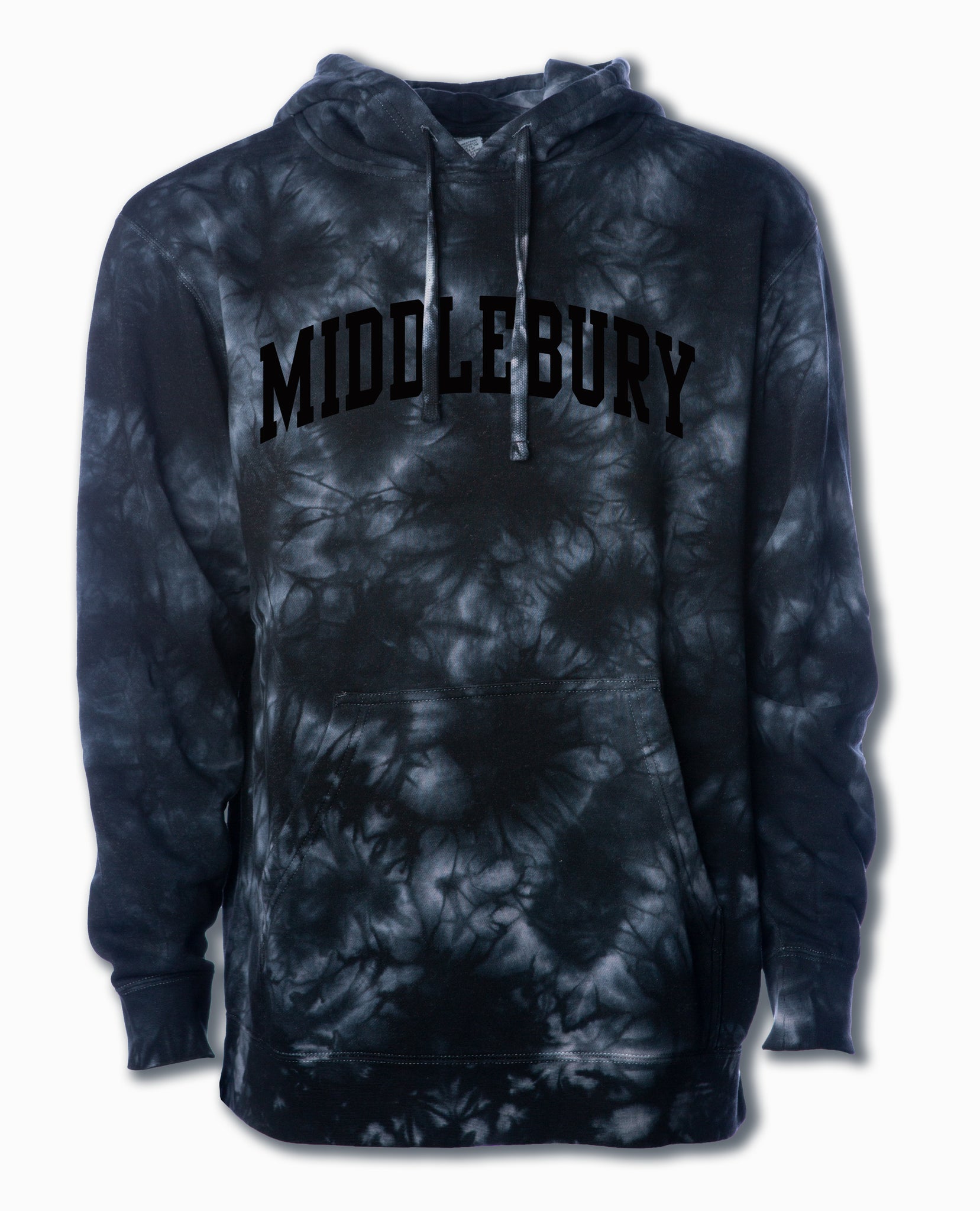 Middlebury Hooded Sweatshirt (Tie-Dyed Black)