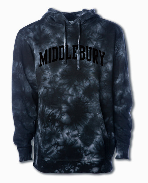 Middlebury Hooded Sweatshirt (Tie-Dyed Black)