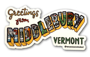 Greetings from MIDDLEBURY sticker