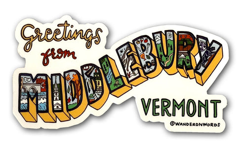 Greetings from MIDDLEBURY sticker