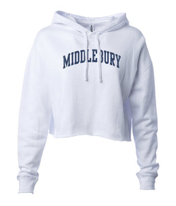 Middlebury Women's Crop  Hoodie (white)