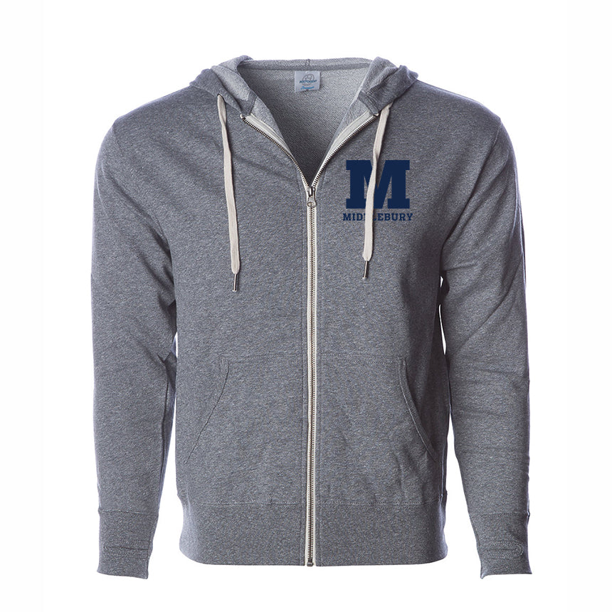 Middlebury Zip Hooded Sweatshirt (grey)