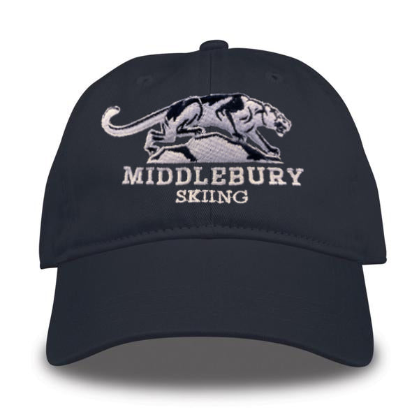 YOUTH SIZE:  Middlebury Panther Skiing Hat (navy)