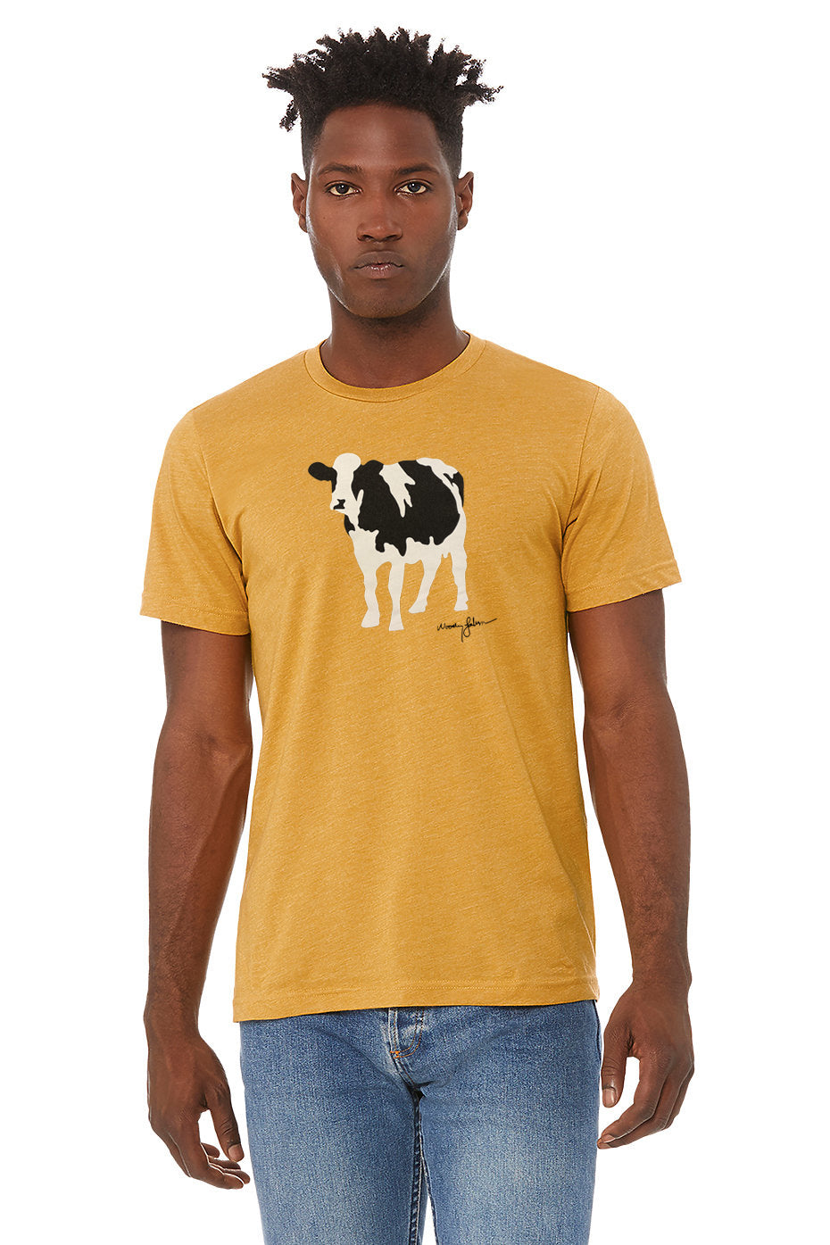 Rubin Cow Shirt - TriBlend (mustard)